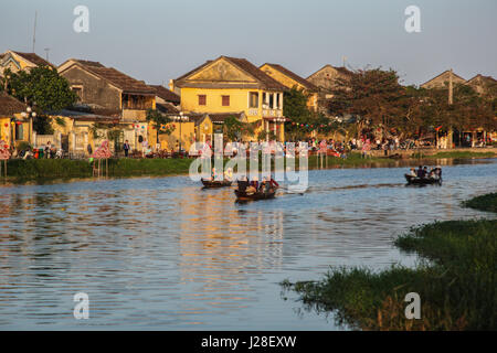 Looking down river view of Hoi An, Vietnam Stock Photo