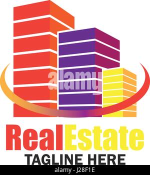 real estate logo with text space for your slogan / tagline, vector illustration Stock Vector