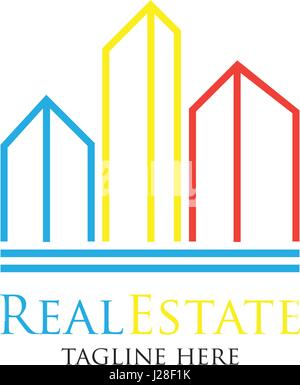 real estate logo with text space for your slogan / tagline, vector illustration Stock Vector