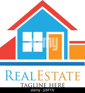 real estate logo with text space for your slogan / tagline, vector illustration Stock Vector