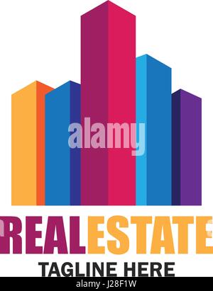 real estate logo with text space for your slogan / tagline, vector illustration Stock Vector