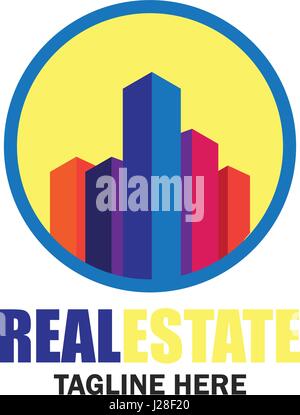 real estate logo with text space for your slogan / tagline, vector illustration Stock Vector