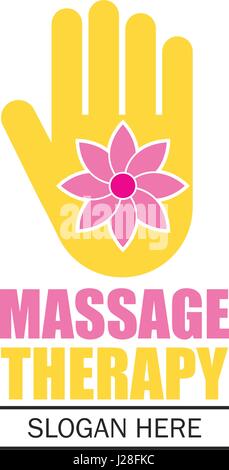 massage therapy logo with text space for your slogan / tagline, vector illustration Stock Vector