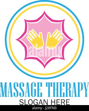 massage therapy logo with text space for your slogan / tagline, vector illustration Stock Vector