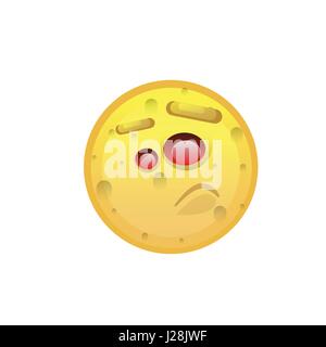 Yellow Smiling Face Disappointed Negative People Emotion Icon Stock Vector