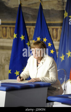 Celebrations of the 60th anniversary of the Treaties of Rome  Featuring: Angela Merkel Where: Rome, Italy When: 25 Mar 2017 Credit: IPA/WENN.com  **Only available for publication in UK, USA, Germany, Austria, Switzerland** Stock Photo