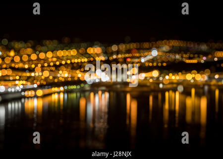 Blurred image of the city lights. Blur lights. Light bokeh. Stock Photo