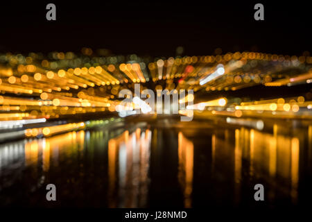 Blurred image of the city lights. Blur lights. Light bokeh. Stock Photo