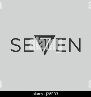 Seven Symbol design, creative typography illustration Stock Vector