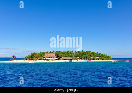 Close view of the tiny Beachcomber Island in Fiji Stock Photo