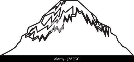 japanese mountain isolated icon Stock Vector