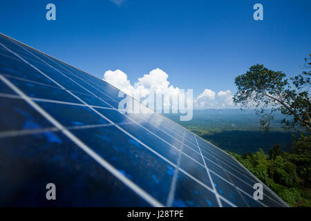 A solar panel on the Nilgiri Hill Resort in Bandarban, Bangladesh. Stock Photo