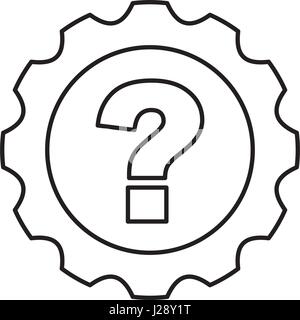 gear machine with question isolated icon Stock Vector