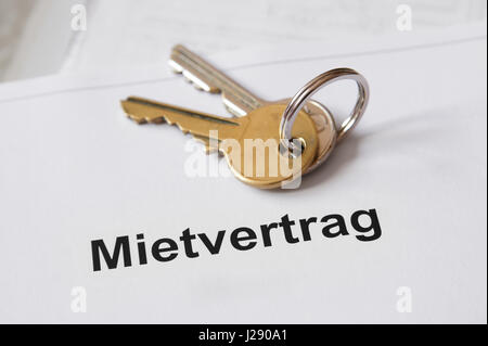 Mietvertrag German lease agreement Stock Photo
