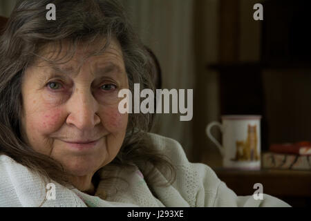 Portrait of an old lady smiling. Stock Photo