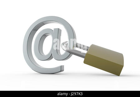 Padloch with e-mail symbol: Safe internet concept Stock Photo
