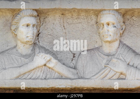 Never-ending love ('tomb of the frontispieces' - Appian way) Stock Photo