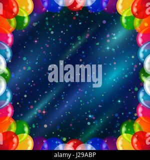 Holiday background with balloons frame Stock Vector