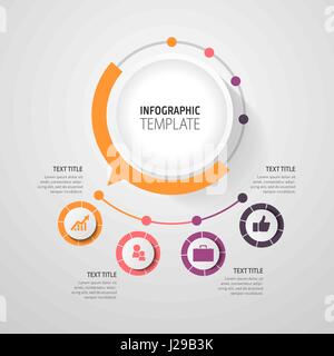 Business infographic concept - vector set of infographic elements in flat design style for presentation, booklet, website. Vector icons set. Stock Vector