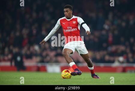 Arsenal's Alex Iwobi during the EFL Cup Quater-final match between Arsenal and Southampton at the Emirates Stadium in London. November 30, 2016. EDITORIAL USE ONLY - FA Premier League and Football League images are subject to DataCo Licence see www.football-dataco.com Stock Photo