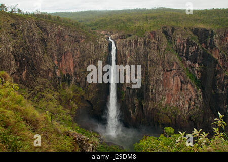 Waterfall- Wallman Falls 268 meters high in Australia Stock Photo