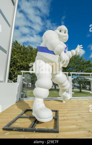 Goodwood, UK - July 1, 2012: Bibendum, more commonly known as the Michelin Man - advertising symbol of the Michelin motor company, on display at Goodw Stock Photo