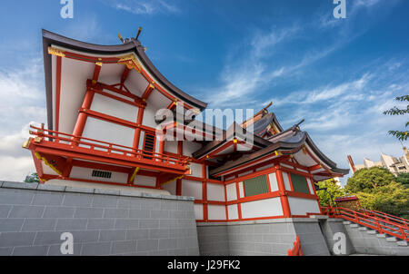 Hanazono Jinja, (花園神社) Shinto shrine dedicated to Inari deity (okami) is often visited by businessmen to pray for success. Shinjuku Ward, Tokyo Stock Photo