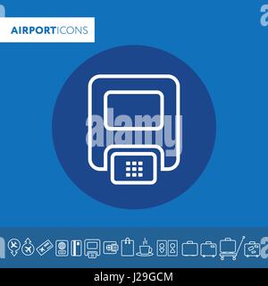 Pos terminal icon. Drop shadow silhouette symbol. Store payment terminal with check and credit card. Stock Vector