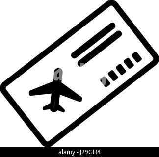 Boarding pass thin icon illustration Part of travel icons set. Vector. Isolated on white background. Stock Vector