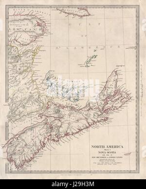 NOVA SCOTIA New Brunswick Quebec Prince Edward's Island. Canada. SDUK 1846 map