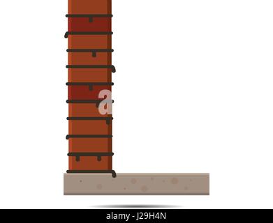 vector brick letter logo L isolated symbol Stock Vector