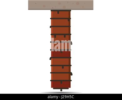 vector brick letter logo T isolated symbol Stock Vector