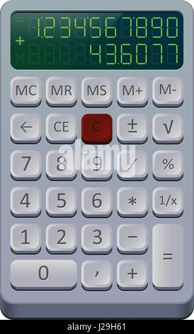 realistic isolated calculator on the white background vector illustration Stock Vector