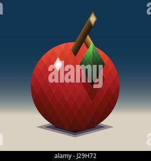 rhomboid triangle apple logotype or logo. vector illustration Stock Vector