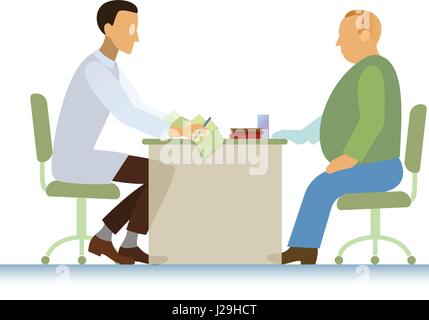 Doctor and patient ECG overweight Stock Vector