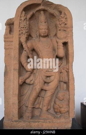 Sri Lanka, Colombo, National Museum aka Sri Lanka National Museum, largest museum in Sri Lanka. Guard Stone, 12th century AD. Stock Photo