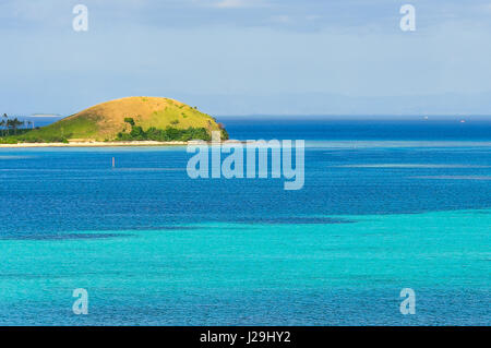 Panoramic view from the viewpoint on Mana Island, Fji Stock Photo
