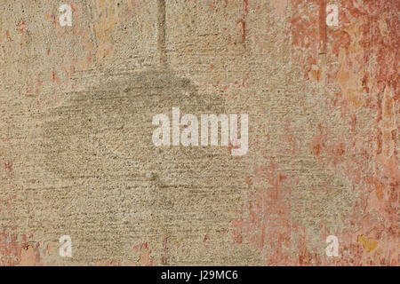 Grungy Brickwall With Broken Stucco Frame Texture. Old Brick Wall With Damaged Shabby Color Plaster Square Background. h Distressed Stonewall Rectangular Wallpaper. Chipped Rough Uneven Fence Stock Photo