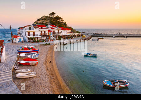 Picturesque Kokkari village on Samos island, Greece. Stock Photo