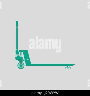 Hydraulic trolley jack icon. Gray background with green. Vector illustration. Stock Vector