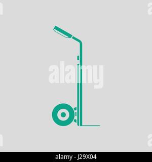 Warehouse trolley icon. Gray background with green. Vector illustration. Stock Vector