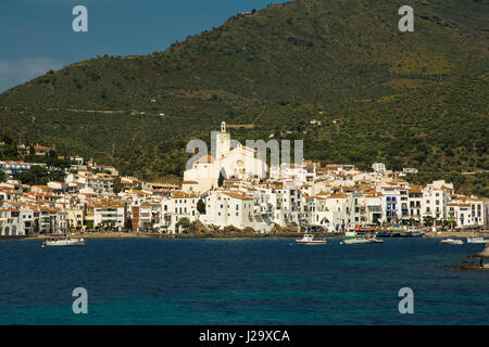 Cadaqués village by the mediterranean sea, Costa Brava, Catalonia, Spain Stock Photo