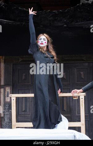London, UK. 26 April 2017. Kirsty Bushell (Juliet). Photocall for the Shakespearen tragedy Romeo and Juliet at the Globe Theatre. The play is directed by Daniel Kramer starring Kirsty Bushell as Julia and Edward Hogg as Romeo. It runs from 22 April to 9 July 2017. Stock Photo
