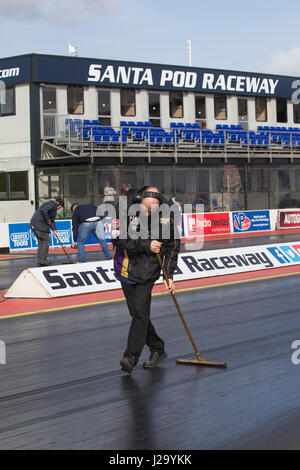 Santa Pod Raceway, located in Podington, Bedfordshire, England, is Europe's first permanent drag racing venue, built on a disused WWII air base. Stock Photo