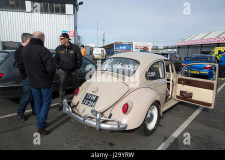 Santa Pod Raceway, located in Podington, Bedfordshire, England, is Europe's first permanent drag racing venue, built on a disused WWII air base. Stock Photo