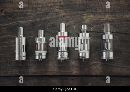 Electronic cigarette Atomizers from above Stock Photo