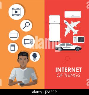 internet of things concept connection elements poster Stock Vector