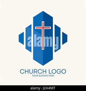 Logo for the church, mission, service. Biblical and Christian symbols. Stock Vector