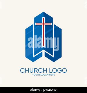 Logo for the church, mission, service. Biblical and Christian symbols. Stock Vector