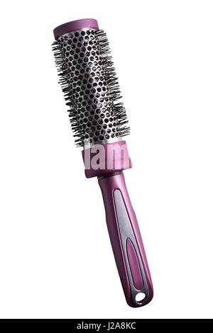 Metal hair brush isolated on white background. Stock Photo